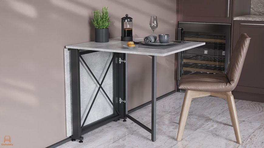 Стіл‑книга трансформер Ferrum‑decor Оріон 2 чорний метал бетон