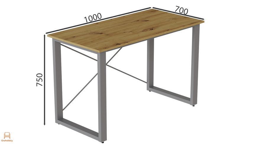 Письменный стол Ferrum-decor Драйв 750x1000x700 Серый металл ДСП Дуб Артизан 32 мм (FRD-103371)