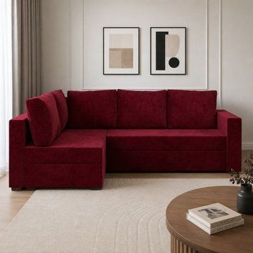 Угловой ортопедический диван Мекко Lincoln 2400*1500 Gold II категория Allure Premium Wine (MEK-161286)