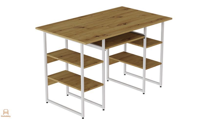 Комп'ютерний стіл Ferrum-decor Тім 75x140x60 білий ДСП Дуб Артизан 32 мм (FRD-106952)