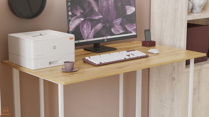 Комп'ютерний стіл Ferrum-decor Ханна 75x100x70 білий ДСП Дуб Артизан 32мм (FRD-106209)