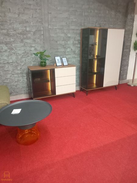 Комод з підсвіткою Vici KSZ103 1-дверний 3 шухляди горіх/кашемір Perfect Home