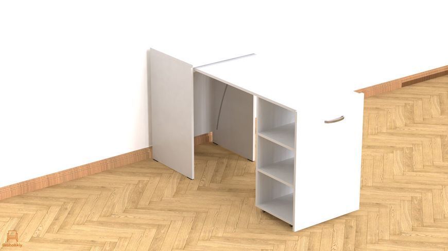 Стол-тумба трансформер Смарт 1/2 Ferrum-decor 750x1450x600 ДСП Белое 16 мм (FRD-105074)