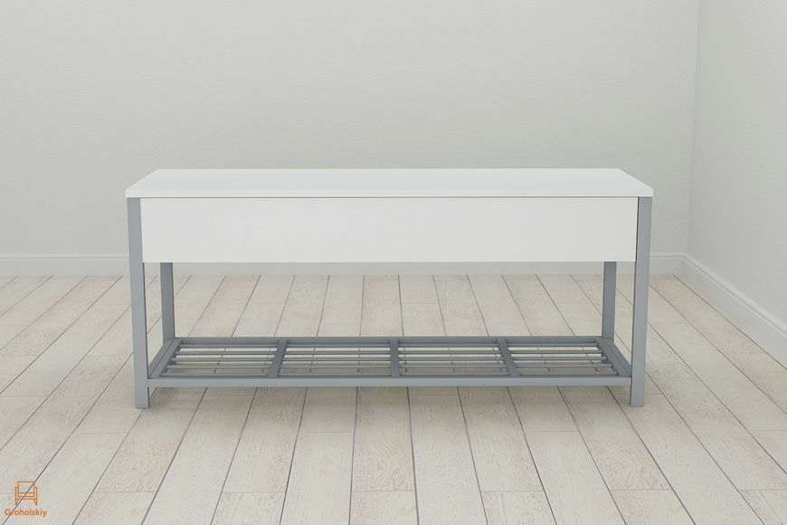 Банкетка с ящиком Ferrum-decor Дрейк 2 550x1200x400 металл Серый ДСП Белое 16 мм (FRD-103080)