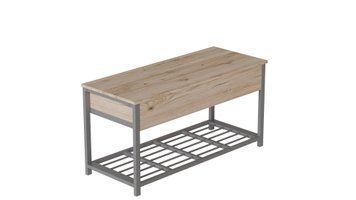 Банкетка с ящиком Ferrum-decor Дрейк 2 550x1200x400 металл Серый ДСП Дуб Сан-Марино 16 мм (FRD-103081)