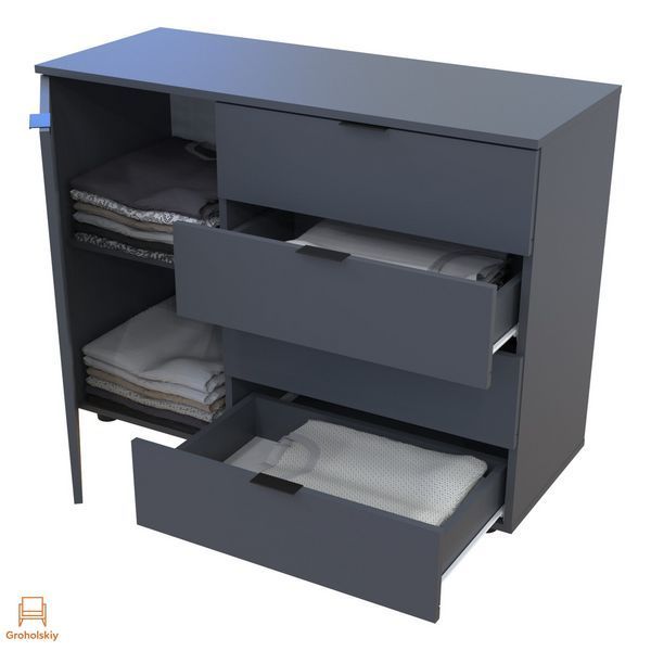 Комод для гостиной Doros Гелар GС1 100х40х81,2 см Графит
