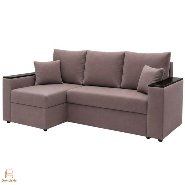 Угловой ортопедический диван Мекко Senator 2500x1500 Bonel Standart Hard Plus II категория Allure Premium Rose (MEK-161733)