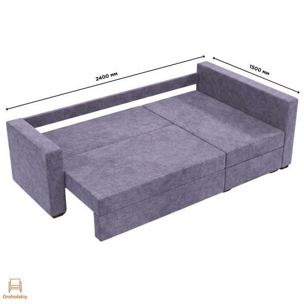 Угловой ортопедический диван Мекко Lincoln 2400*1500 Gold IV категория Bestseller Dusty Violet (MEK-161288)