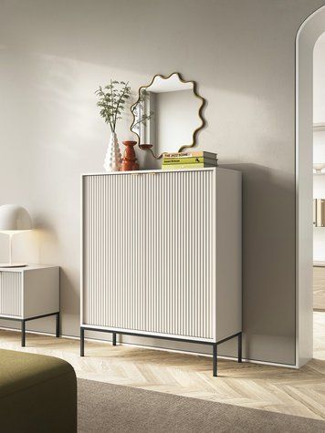 Комод высокий Perfect Home Нова K104 2D Кашемир с черными ножками