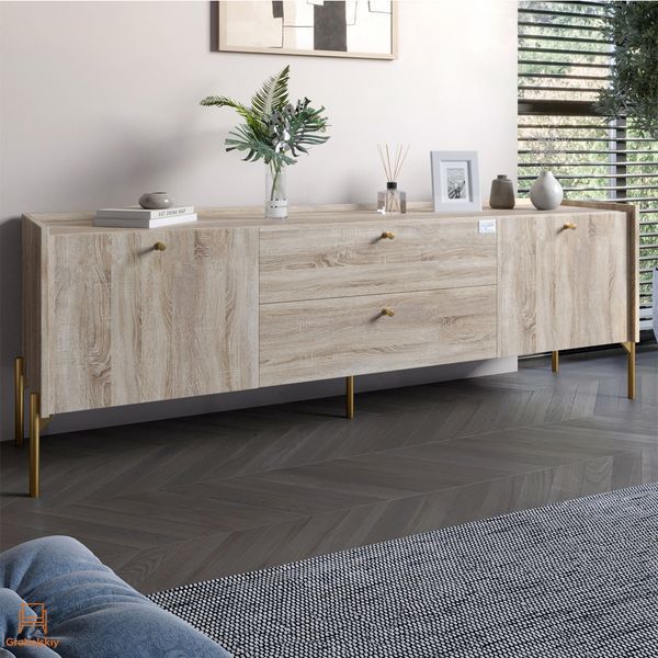 Гарнитур у спальню 2 тумби під телевізор LION Wood Дуб Сонома (LION-041527), Дуб сонома
