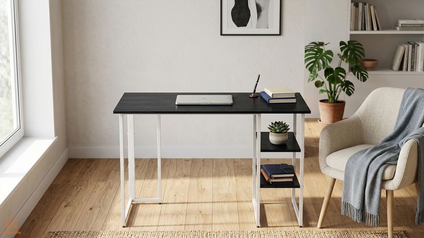 Стіл письмовий Кевін Ferrum-decor 75x140x70 Білий метал ДСП Каштан Арвадонна 16 мм (FRD-108112)